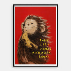 Lächle wie ein Affe – Kunstdruck vertikal #01
