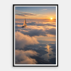 Boven de wolken — Kunstprint verticaal #01