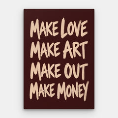 Faça Amor Faça Tela de Arte — Tela Vertical #01