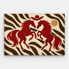 Cowboy-Zebra-Leinwand – Leinwand horizontal #01