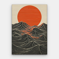 Japandi Sun Canvas — Canvas Lodret #01