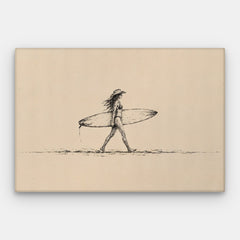 Cowgirl Surfer Canvas - Tela horizontal #01