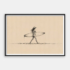 Cowgirl Surfer — Kunsttryk Vandret #01