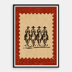 Sunset Cowboys — Tirage d'art vertical #01